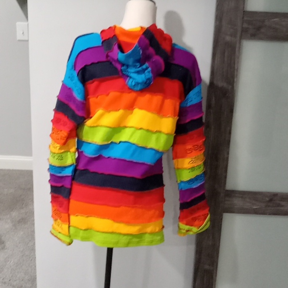 Rising International 100% Cotton Zip Up Hoodie Jacket Bright Multi Color Size XL - Picture 2 of 2
